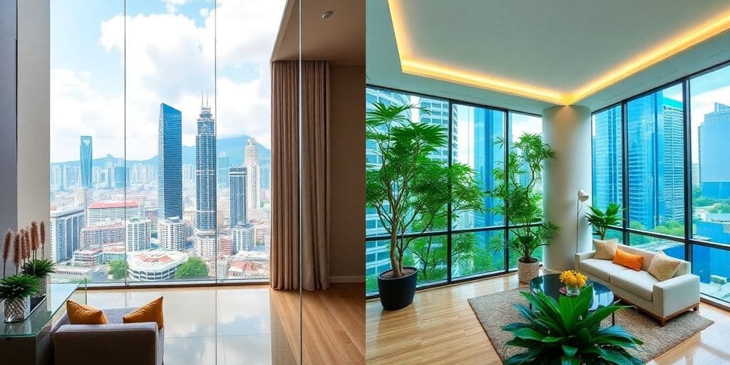 How do the prices of serviced apartments in Hong Kong and Singapore compare?