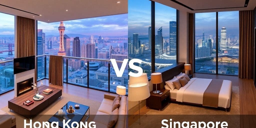 How does the quality of serviced apartments in Hong Kong and Singapore differ?
