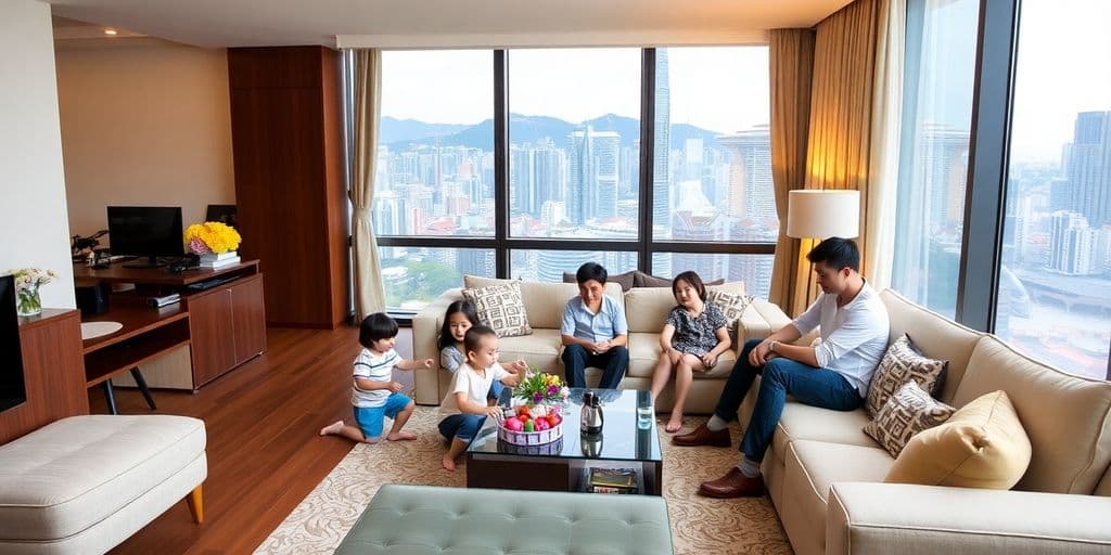 Which city is better for family-oriented serviced apartments: Hong Kong or Singapore?